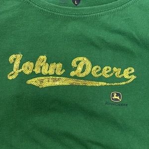 John Deere Women’s Bling Logo Short‎ Sleeve T-Shirt Size Large